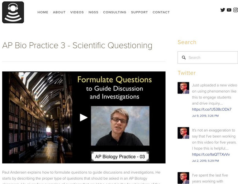 Bozeman Science: Apb Practice 3 Scientific Questioning Instructional Video