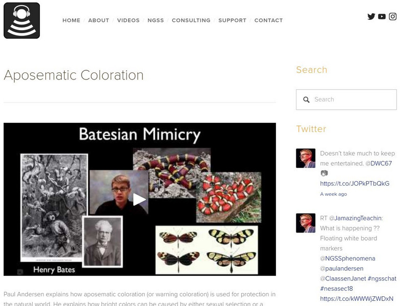 Bozeman Science: Aposematic Coloration Instructional Video