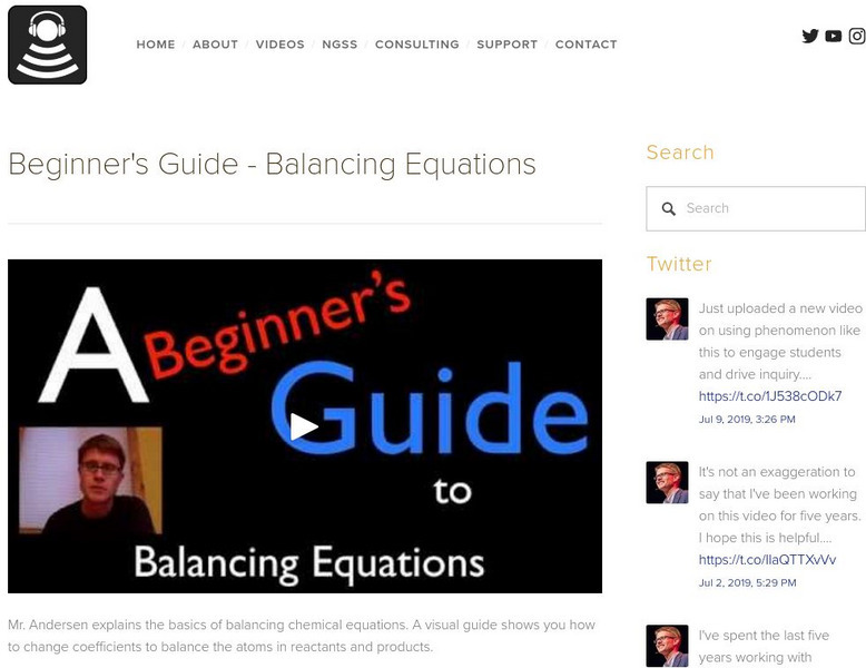 Bozeman Science: Beginner's Guide Balancing Equations Instructional Video