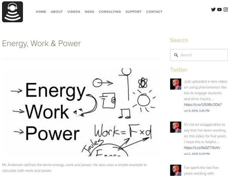 Bozeman Science: Energy, Work & Power Instructional Video Bozeman Science: Energy, Work & Power Instructional Video