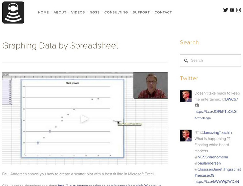 Bozeman Science: Graphing Data by Spreadsheet Instructional Video Bozeman Science: Graphing Data by Spreadsheet Instructional Video