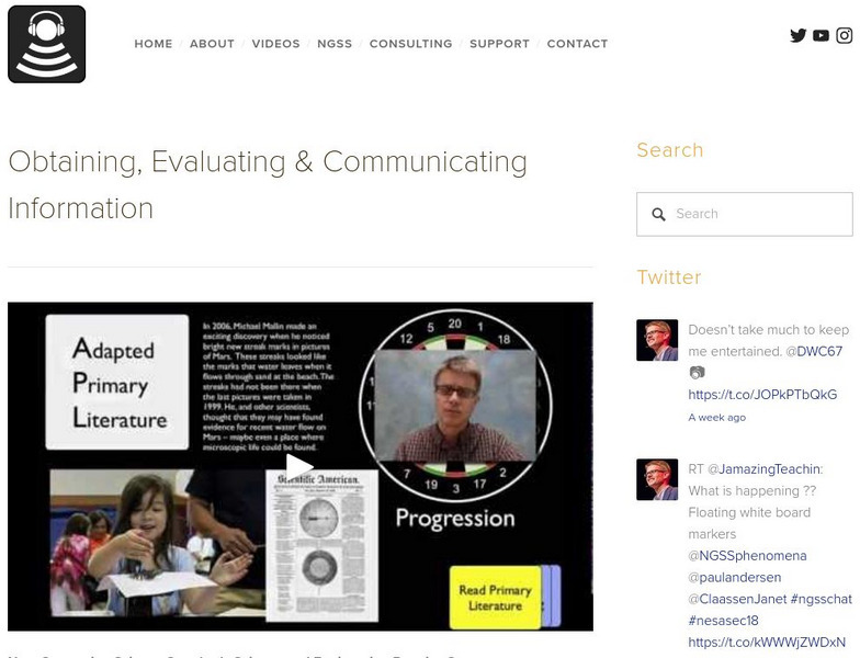 Bozeman Science: Obtaining, Evaluating & Communicating Information Instructional Video Bozeman Science: Obtaining, Evaluating & Communicating Information Instructional Video