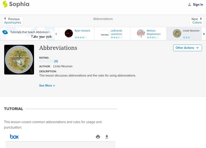 Sophia: Abbreviations PPT Sophia: Abbreviations PPT