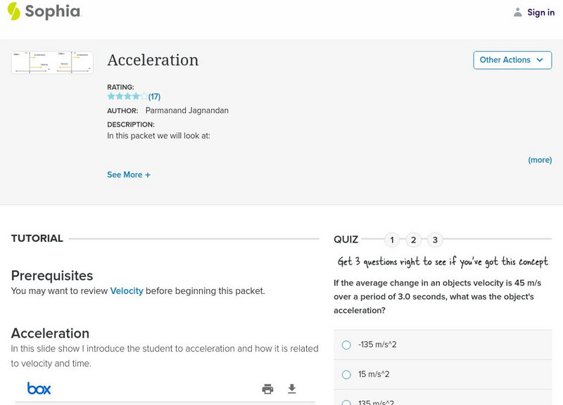 Sophia: Acceleration PPT Sophia: Acceleration PPT