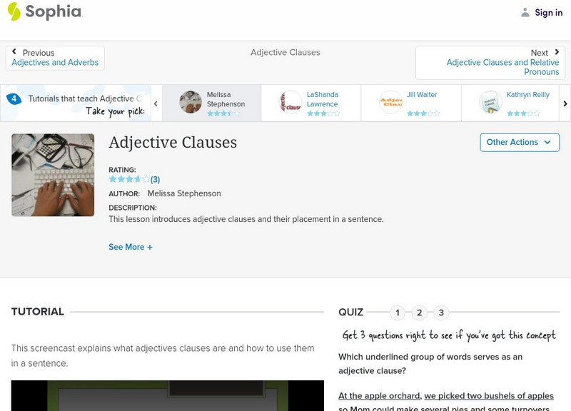Sophia: Adjective Clause Unit Plan Sophia: Adjective Clause Unit Plan