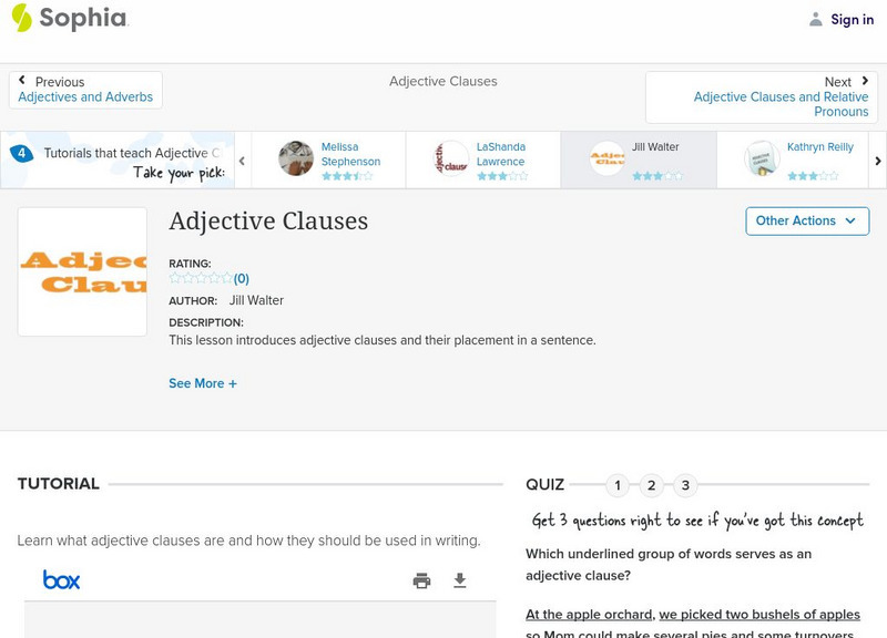 Sophia: Adjective Clauses Unit Plan Sophia: Adjective Clauses Unit Plan