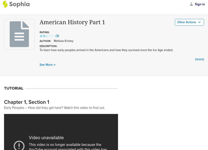 Sophia: American History Part 1 Instructional Video