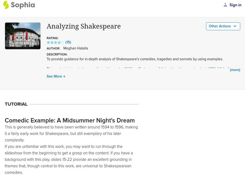 Sophia: Analyzing Shakespeare PPT Sophia: Analyzing Shakespeare PPT