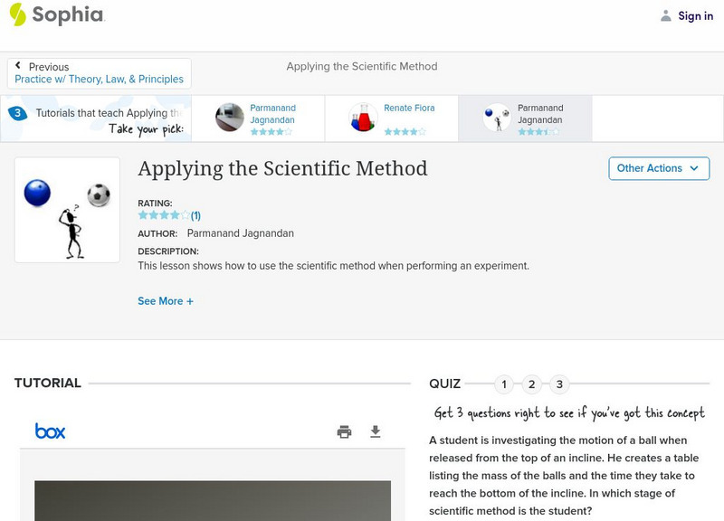 Sophia: Applying the Scientific Method PPT Sophia: Applying the Scientific Method PPT