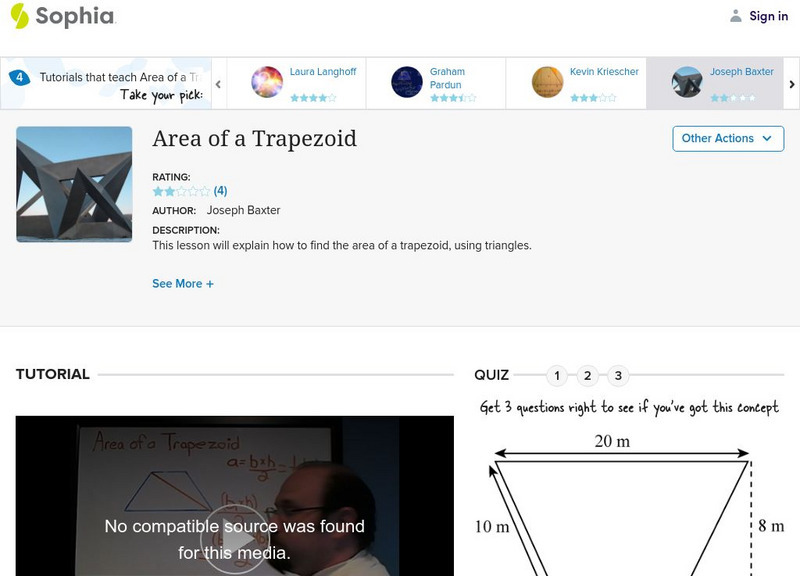 Sophia: Area of a Trapezoid Instructional Video Sophia: Area of a Trapezoid Instructional Video