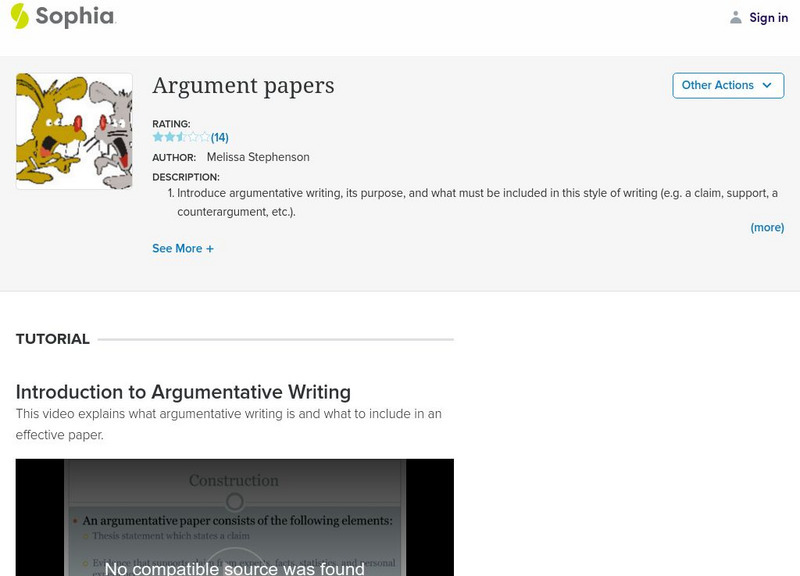 Sophia: Argument Papers Unit Plan Sophia: Argument Papers Unit Plan