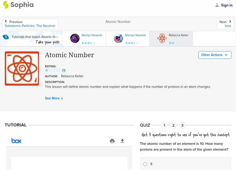 Sophia: Atomic Number PPT Sophia: Atomic Number PPT