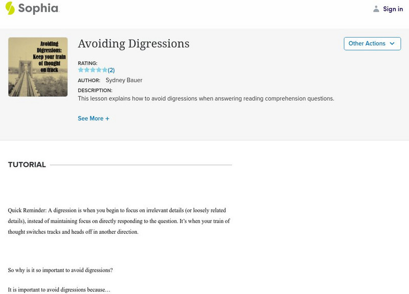Sophia: Avoiding Digressions PPT Sophia: Avoiding Digressions PPT