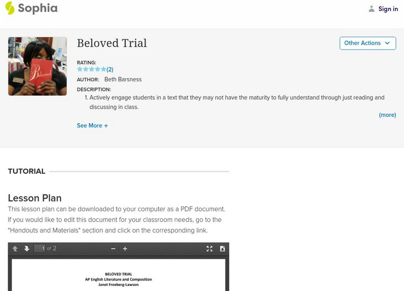 Sophia: Beloved Trial Lesson Plan Sophia: Beloved Trial Lesson Plan