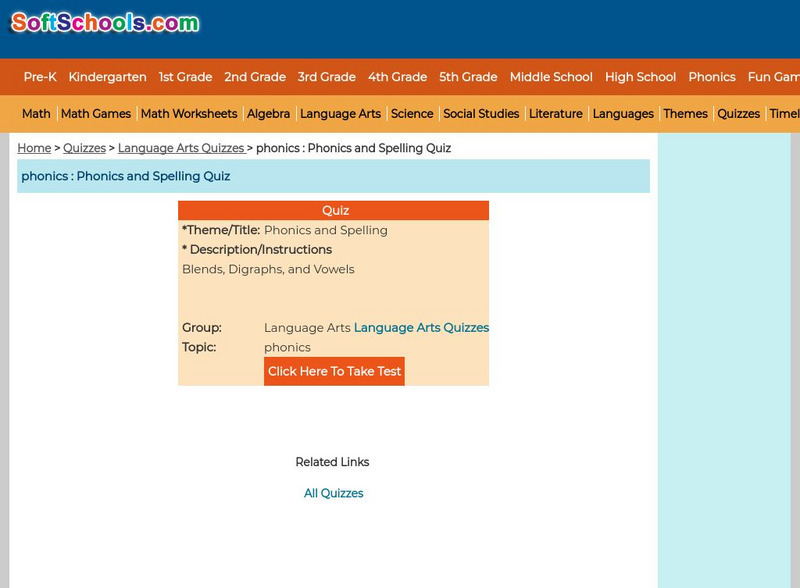 Soft Schools: Phonics: Phonics and Spelling Quiz Interactive Soft Schools: Phonics: Phonics and Spelling Quiz Interactive