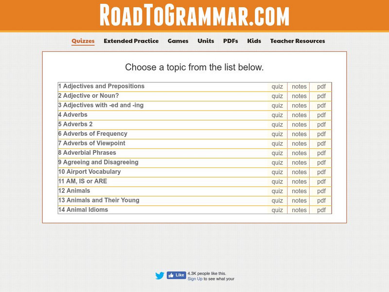 Road to Grammar: Grammar Quizzes Unknown Type Road to Grammar: Grammar Quizzes Unknown Type