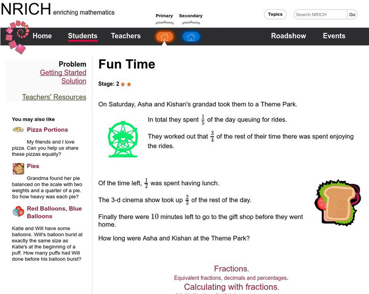 University of Cambridge: Nrich: Fun Time Activity University of Cambridge: Nrich: Fun Time Activity