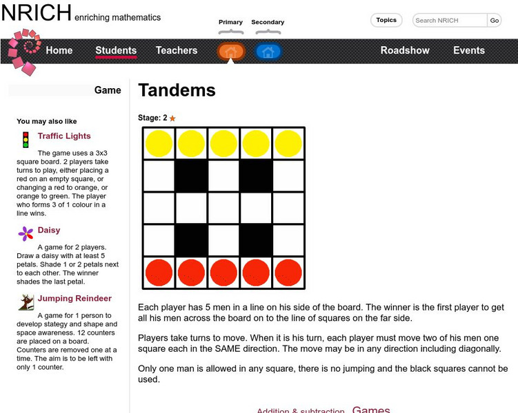 University of Cambridge: Nrich: Game: Tandem Interactive University of Cambridge: Nrich: Game: Tandem Interactive