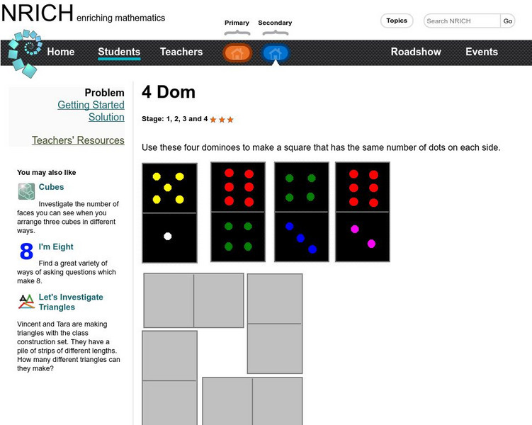 University of Cambridge: Nrich: 4 Dom Activity University of Cambridge: Nrich: 4 Dom Activity