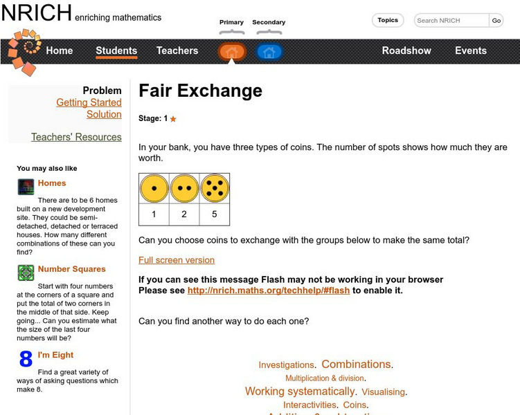 University of Cambridge: Nrich: Fair Exchange? Interactive University of Cambridge: Nrich: Fair Exchange? Interactive