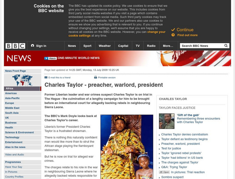 Bbc: Charles Taylor: Preacher, Warlord and President Website Bbc: Charles Taylor: Preacher, Warlord and President Website