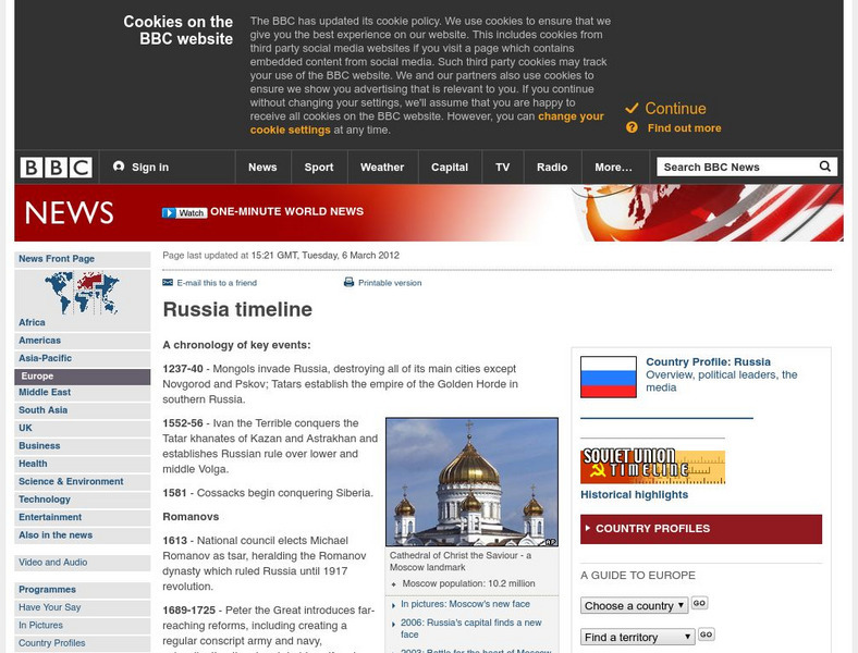 Bbc News: Timeline Russia Handout Bbc News: Timeline Russia Handout