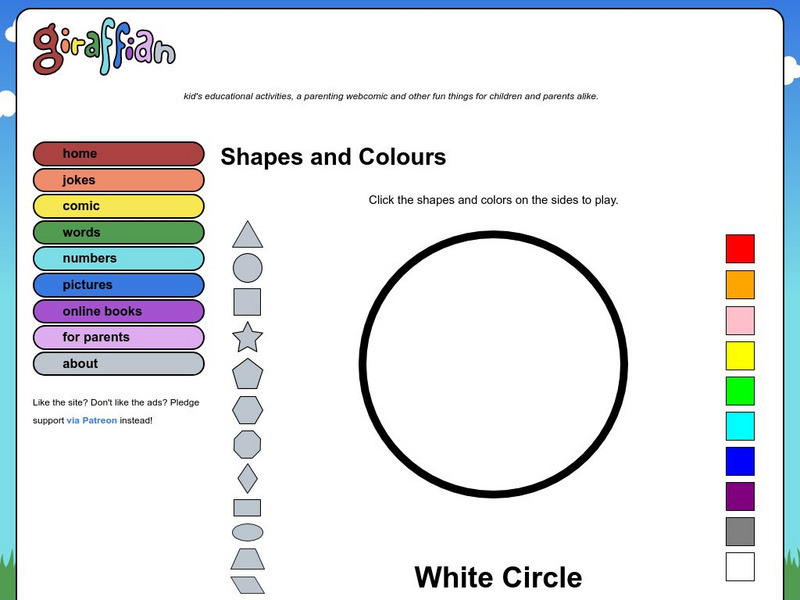 Giraffian Kid's Stuff: Shapes and Colours Activity Giraffian Kid's Stuff: Shapes and Colours Activity