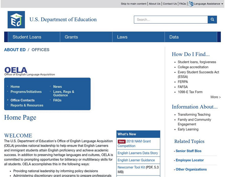 U.s. d.o.e.: Office of English Language Acquisition Website U.s. d.o.e.: Office of English Language Acquisition Website