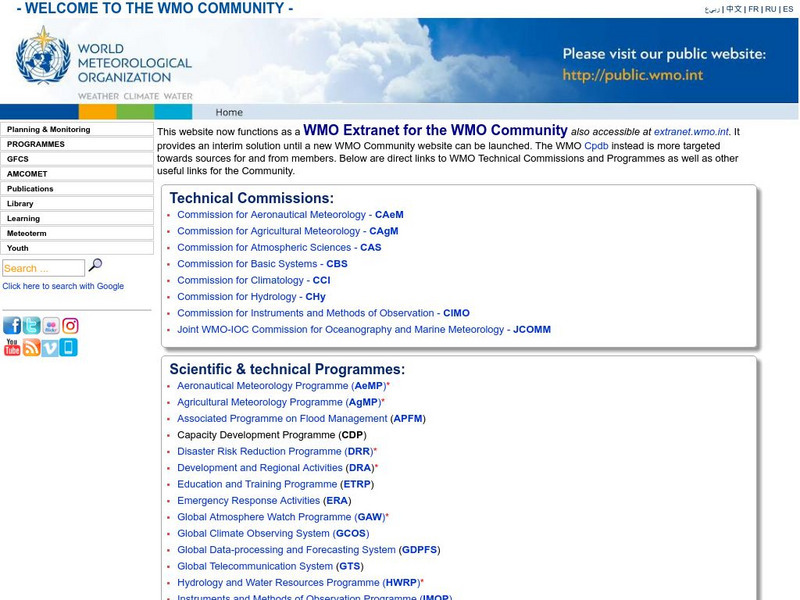 World Meteorological Association. Website World Meteorological Association. Website