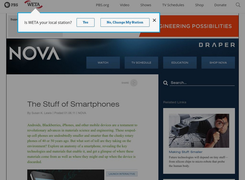 Pbs Nova: The Stuff of Smartphones Interactive Pbs Nova: The Stuff of Smartphones Interactive