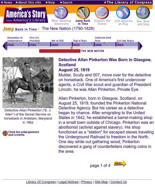Loc: America's Story: Detective Allan Pinkerton Activity Loc: America's Story: Detective Allan Pinkerton Activity