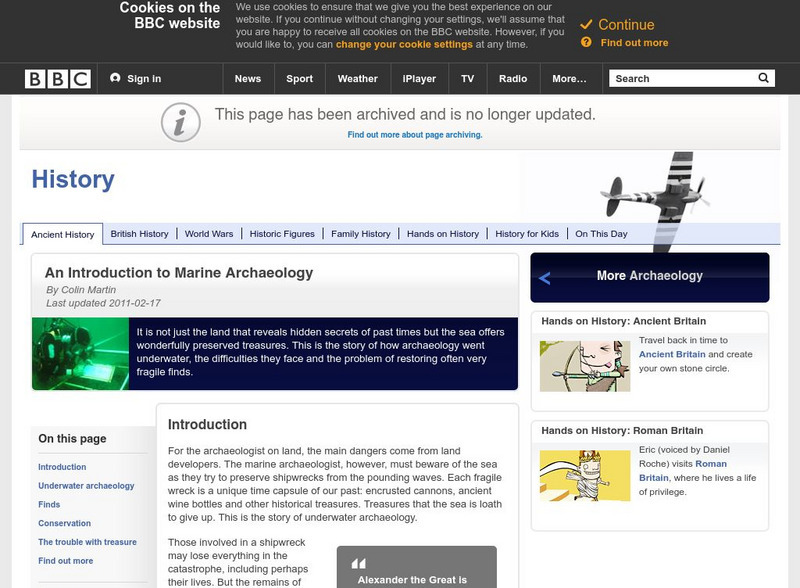 Bbc: History: An Introduction to Marine Archaeology Handout Bbc: History: An Introduction to Marine Archaeology Handout