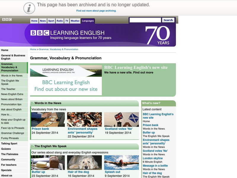 Bbc World Service: Learning English Grammar Website Bbc World Service: Learning English Grammar Website