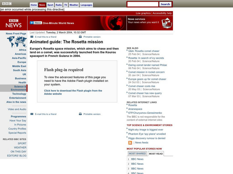 Bbc News: Animated Guide: The Rosetta Mission PPT Bbc News: Animated Guide: The Rosetta Mission PPT