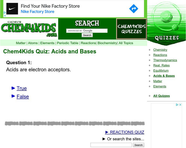 Chem4 Kids: Quiz: Acids and Bases Unknown Type Chem4 Kids: Quiz: Acids and Bases Unknown Type