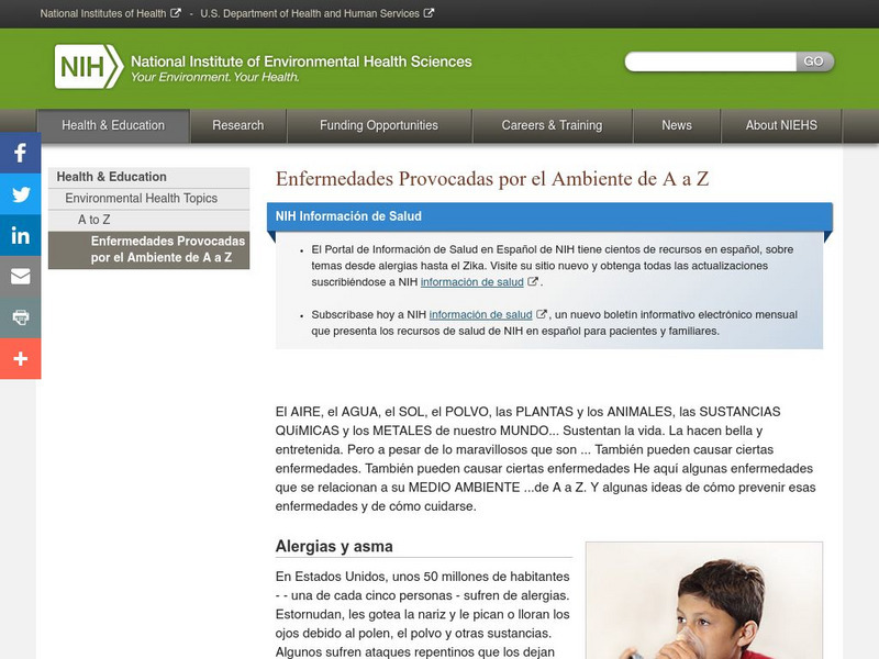 Niehs: Enfermedades Provocados Por El Ambiente De a a Z Article Niehs: Enfermedades Provocados Por El Ambiente De a a Z Article