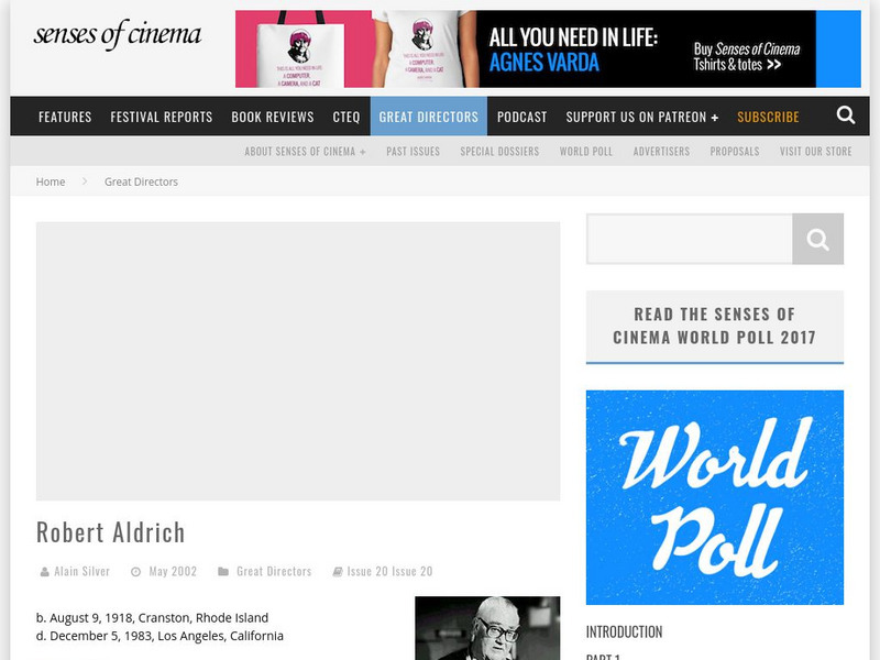 Senses of Cinema: Robert Aldrich Article Senses of Cinema: Robert Aldrich Article