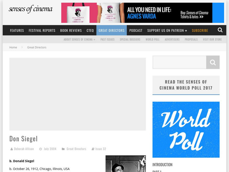 Senses of Cinema: Don Siegel Article Senses of Cinema: Don Siegel Article