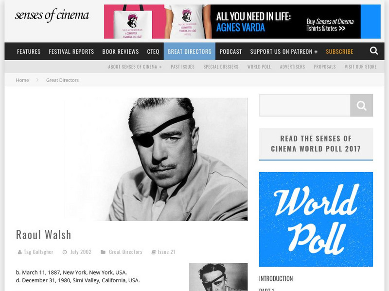 Senses of Cinema: Raoul Walsh Article Senses of Cinema: Raoul Walsh Article