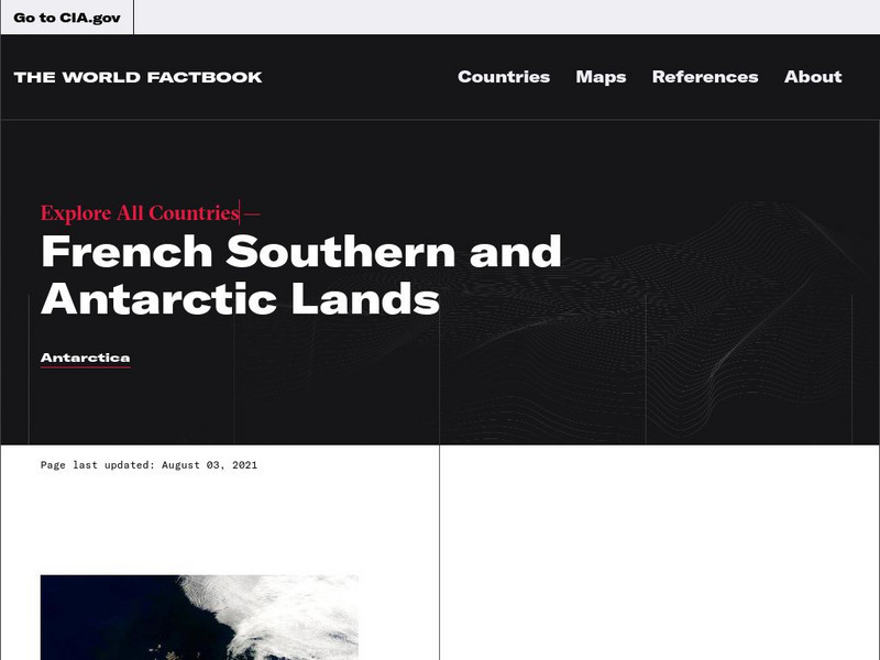 Cia: World Factbook: French Southern and Antarctic Lands Handout Cia: World Factbook: French Southern and Antarctic Lands Handout