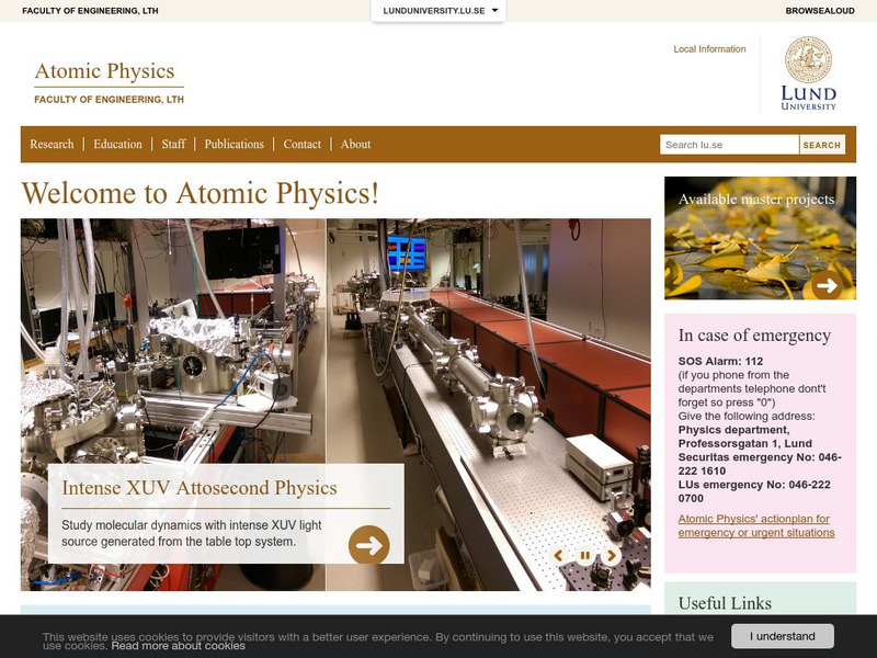 Atomic Physic at Lund University Website Atomic Physic at Lund University Website