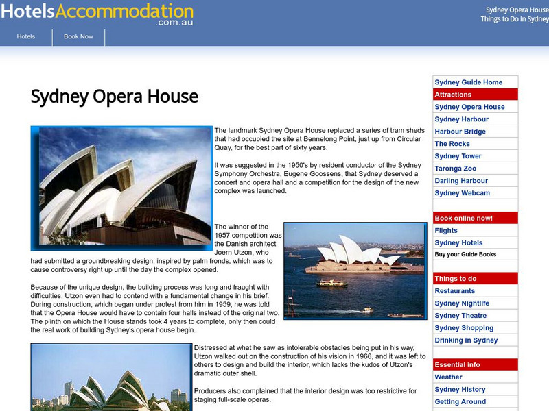 G'day Sydney: The Opera House Website G'day Sydney: The Opera House Website