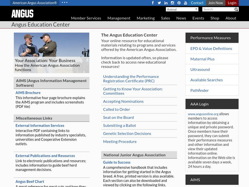American Angus Association: Angus Education Center Website American Angus Association: Angus Education Center Website