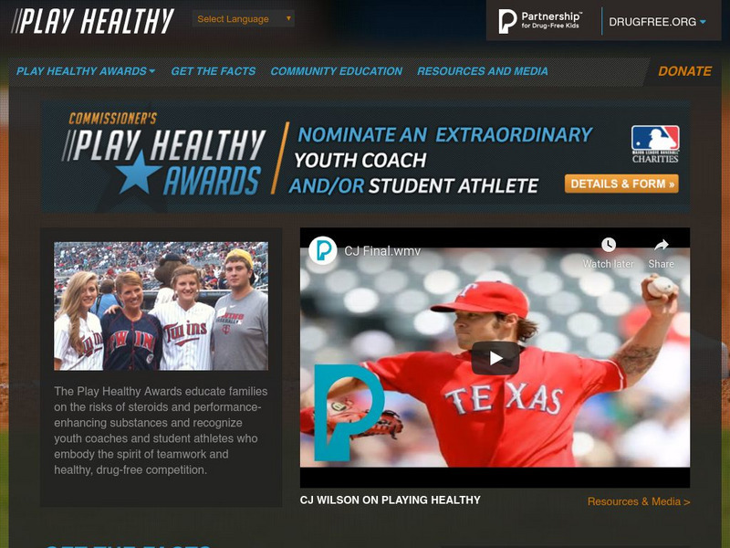 Partnership for a Drug Free America: Play Healthy Article