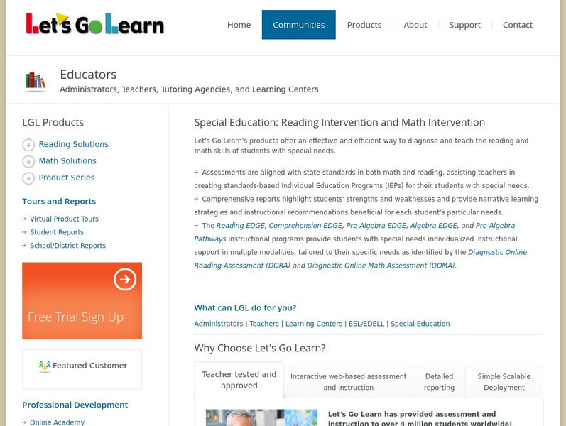 Assessment Products for Special Education Professional Doc Assessment Products for Special Education Professional Doc