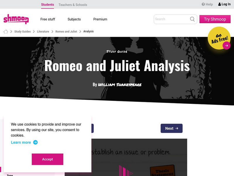 Shmoop: Romeo and Juliet Plot Analysis Website