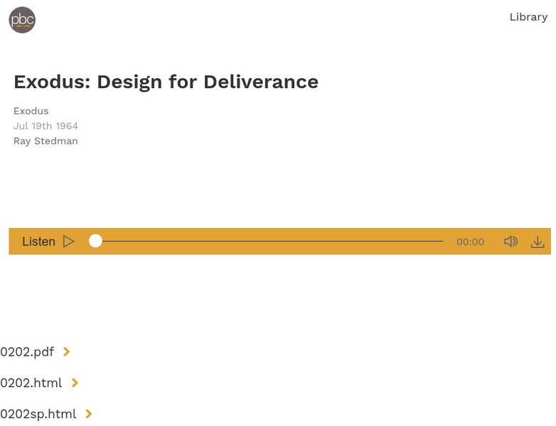 Exodus: Design for Deliverance Audio