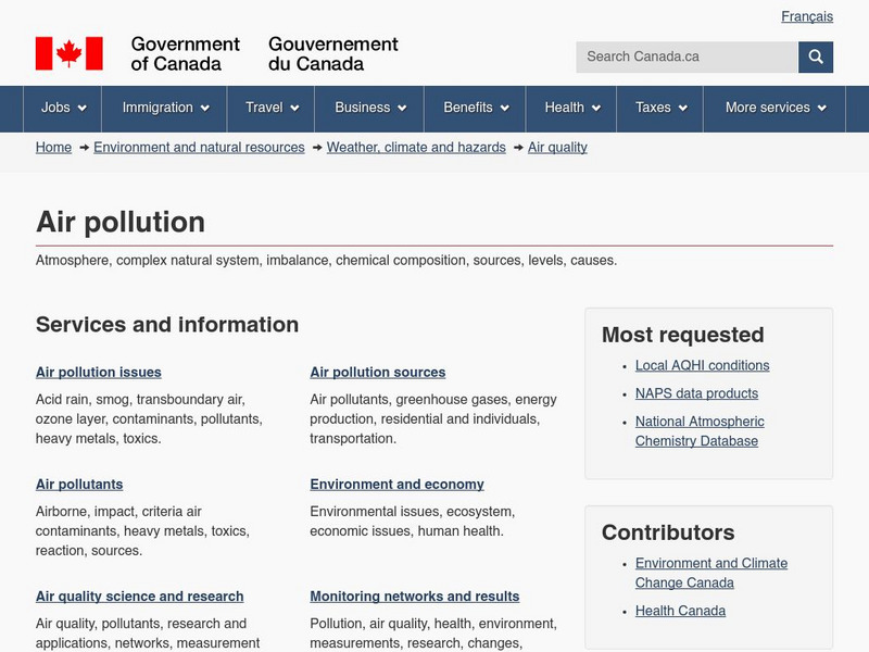 Environment Canada: What Is Acid Rain? Website Environment Canada: What Is Acid Rain? Website