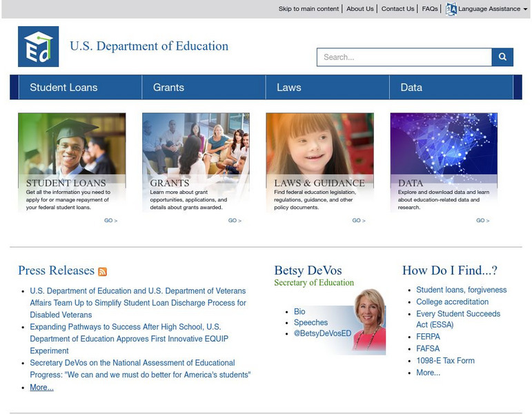 Ed.gov: u.s Department of Education Website Ed.gov: u.s Department of Education Website