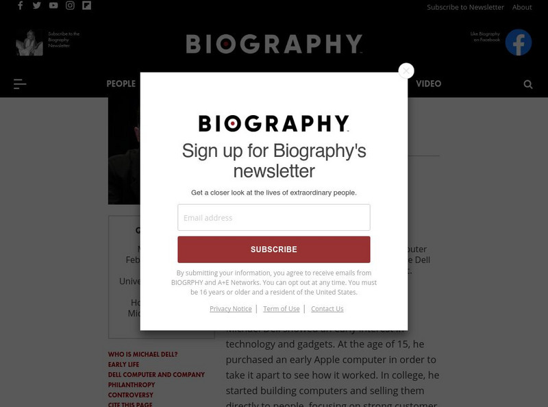 Biography: Michael Dell Handout